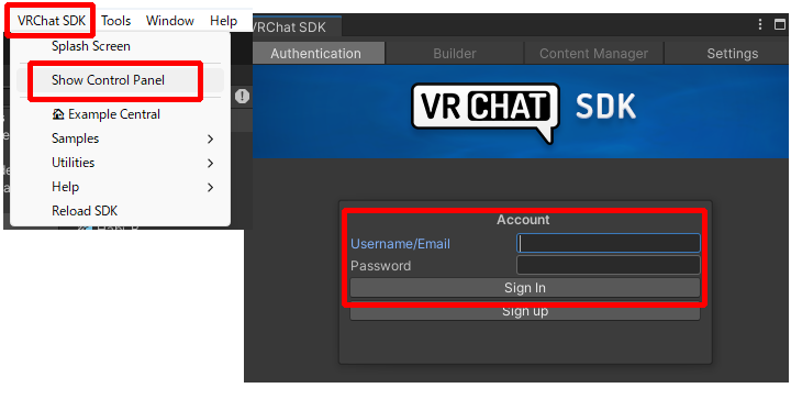 VRChat SDK login
