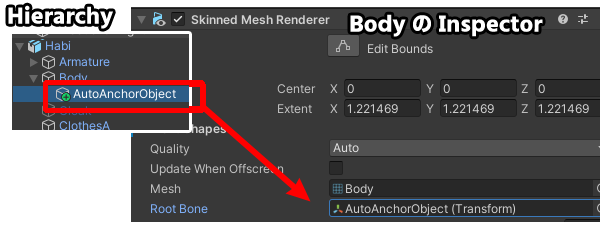 ライティング自動調整用のアンカーオブジェクト