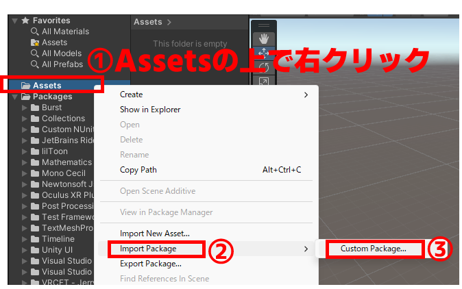 Unity>Assets>Import Package