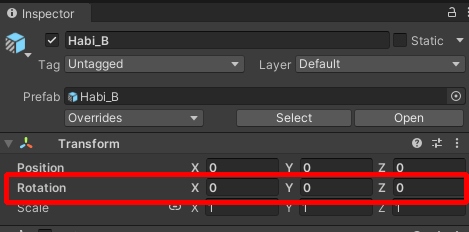 アバターの向き
